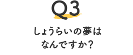 Q3.しょうらいの夢はなんですか？