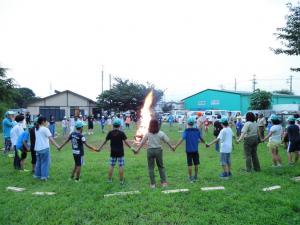 平成29年度「ちびっこふるさと探検隊」1日目キャンプファイヤー