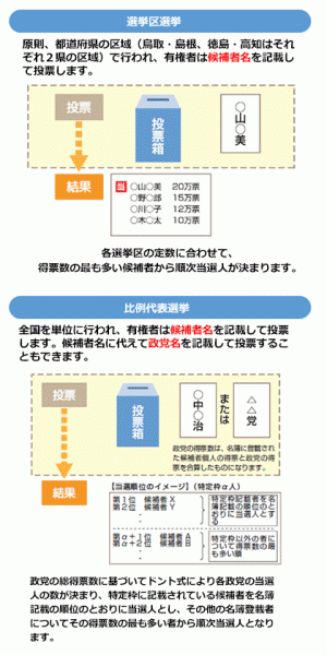 参議院議員選挙の投票方法