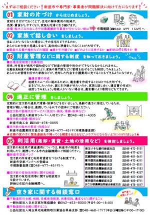 空き家対策啓発チラシ裏面