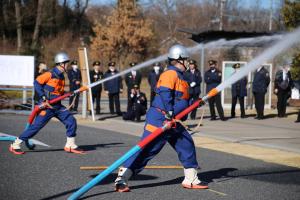 ポンプ車操法の展示