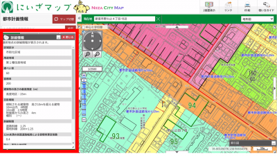 都市計画図画面