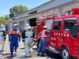 遠距離中継送水訓練