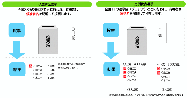 小選挙区選挙・比例代表選挙