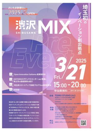 渋沢ミックスのプレイベントの案内パンフレット表面です。