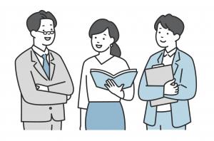 話し合う男女のイラスト