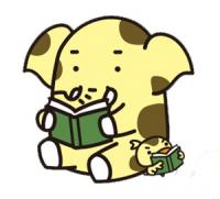 本を読むゾウキリンのイラスト