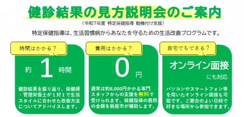 健診結果の見方説明会の案内（表）