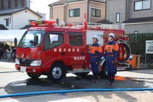ポンプ車操法の展示