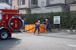 ポンプ車操法の展示