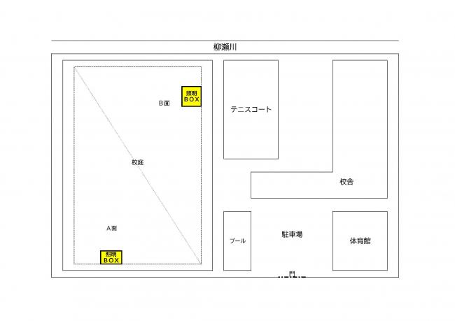第四中学校照明BOX位置図