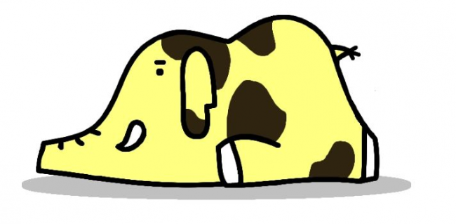 寝そべったゾウキリン