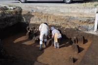 大和田カミ遺跡第11地点発掘調査の作業風景